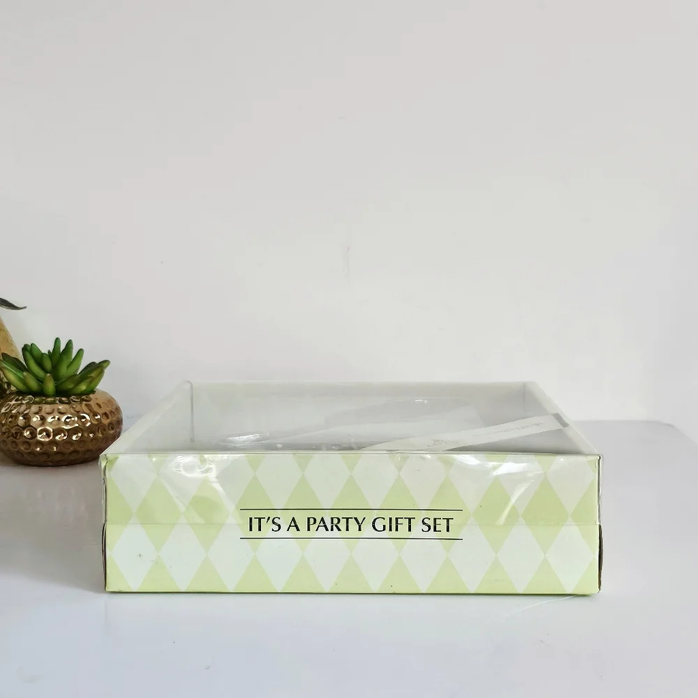 Cypress Home “It’s A Party” Gift Set Cheese Spreader + 8” Glass Saver + Napkins